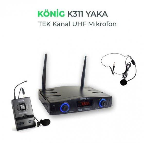 König K-311-Y UHF Kablosuz Yaka Mikrofon Seti