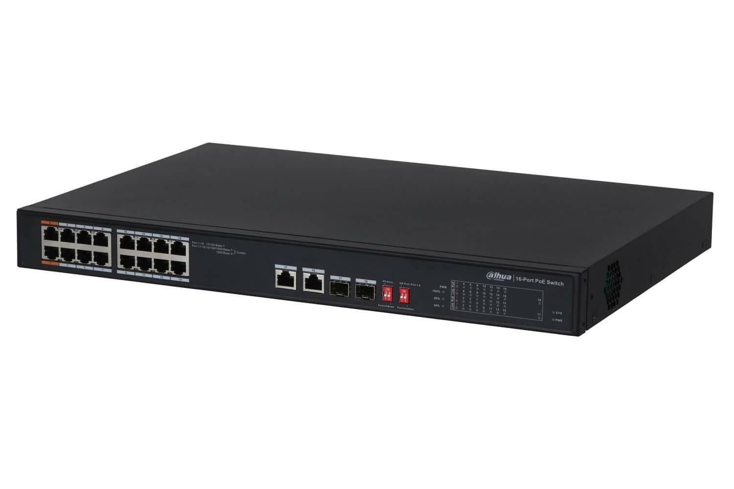 Dahua PFS3218-16ET-135 16 Port 135W 2Sfp Poe Switch
