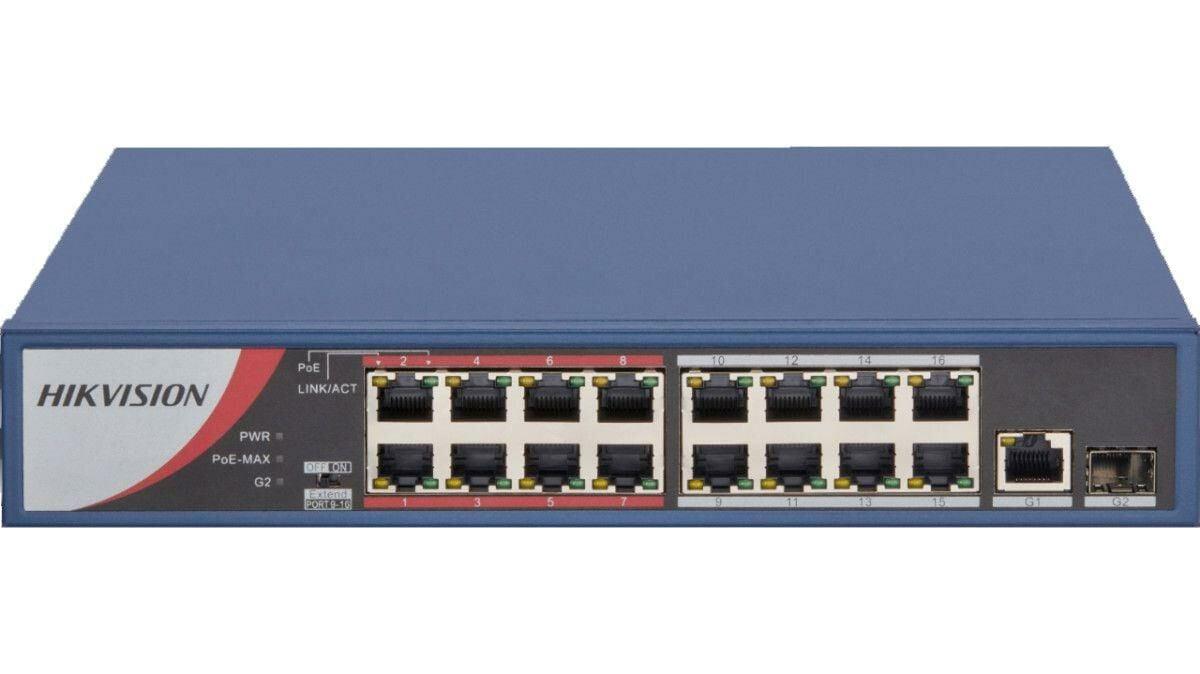 Hikvision DS-3E0318P-E/M(B) 10/100 16 Port Poe Switch