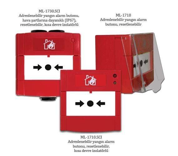 Mavili ML-1710 Adresli Resetlenebilir Yangın Alarm Butonu