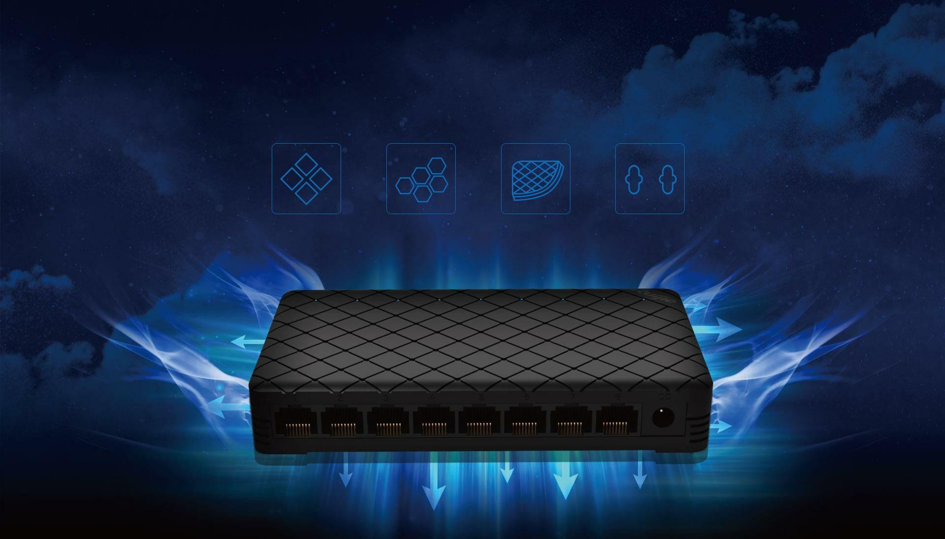 Ruijie Reyee RG-ES08 8 Port 10/100 Plastik Kasa Switch