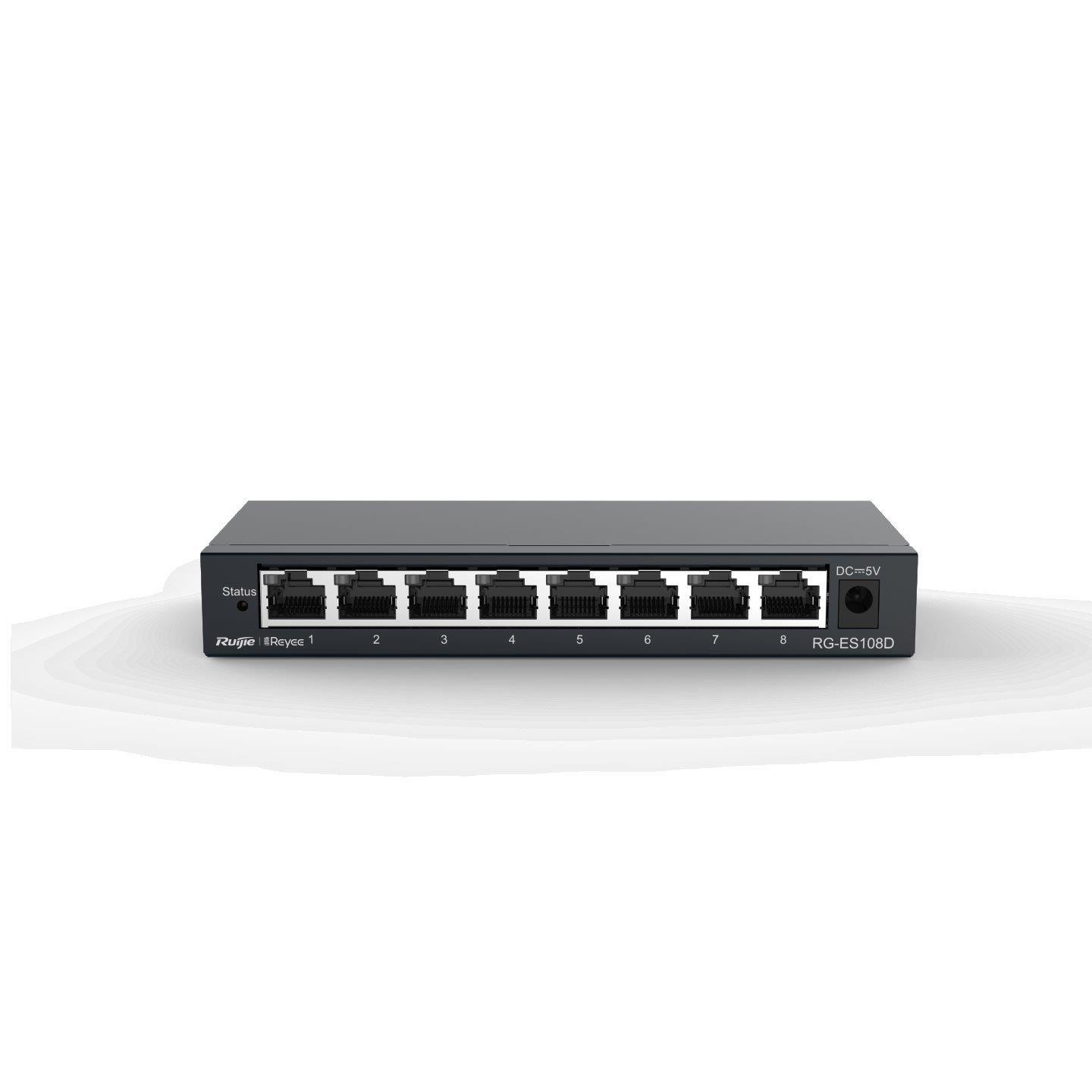 Reyee RG-ES108D 8 Port 10/100Mbps Metal Kasa Switch
