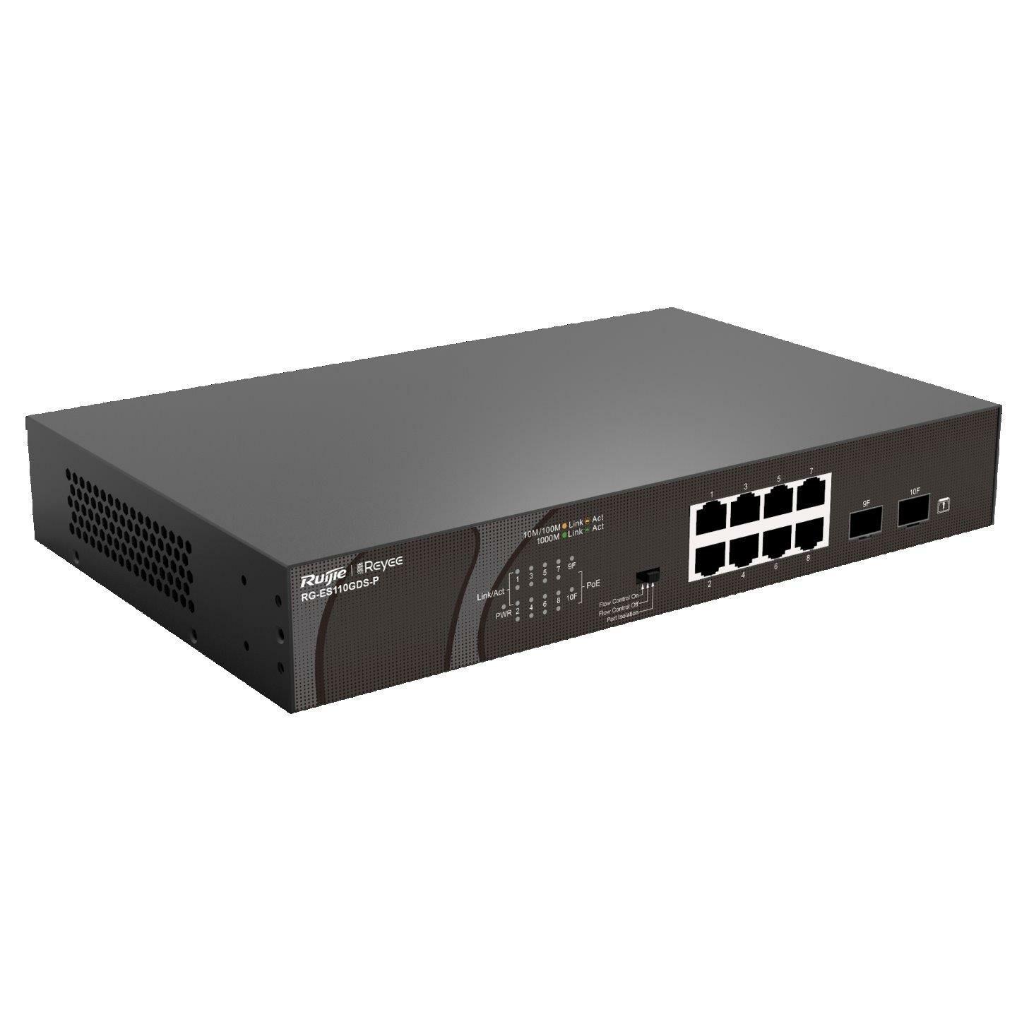 Reyee RG-ES110GDS-P 8 Port(120w) 2 Sfp Gigabit Poe Switch