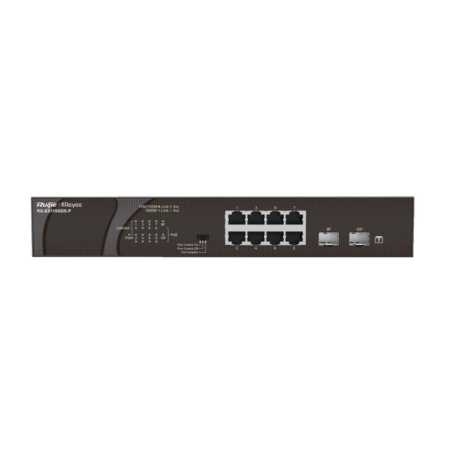 Reyee RG-ES110GDS-P 8 Port(120w) 2 Sfp Gigabit Poe Switch