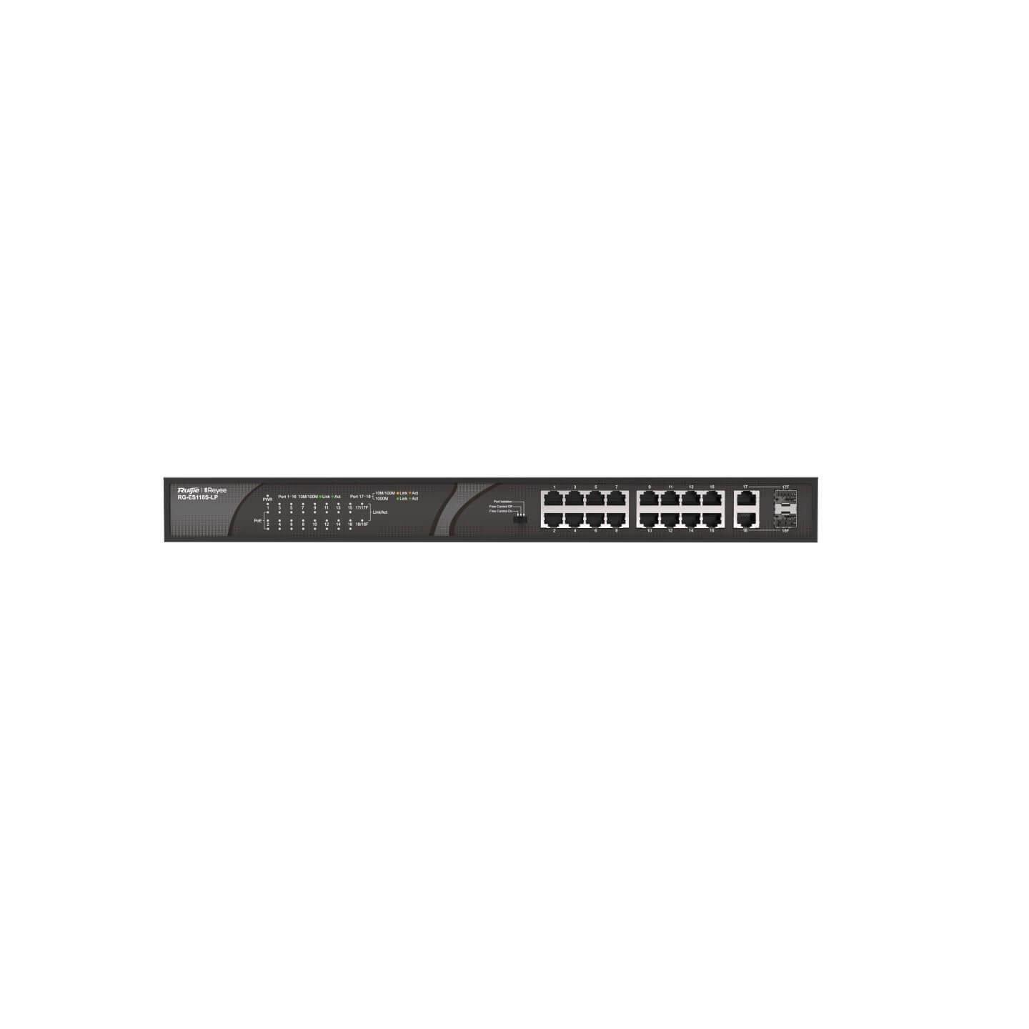 Reyee RG-ES118S-LP 2 x Gigabit Uplink 16 Port Poe Switch