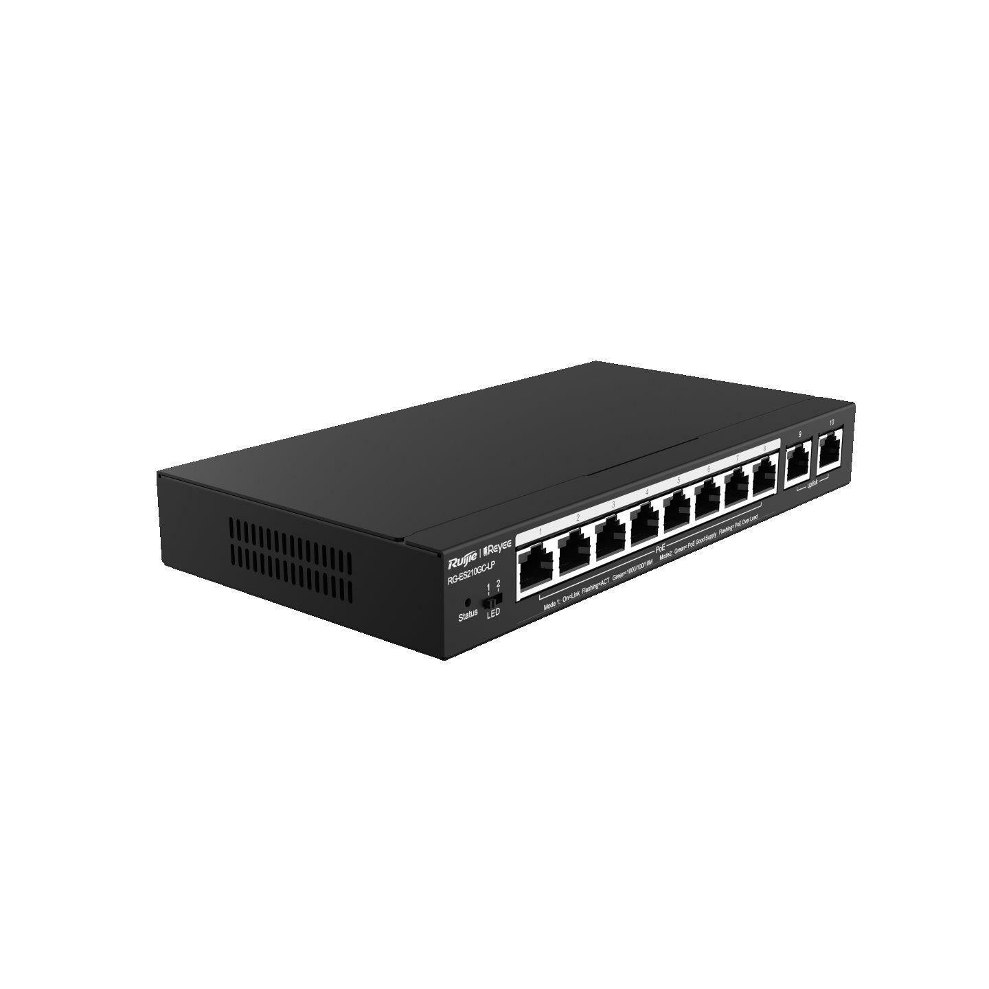 Ruijie Reyee RG-ES210GC-LP 8 Port Poe (70w) Gigabit Poe Switch