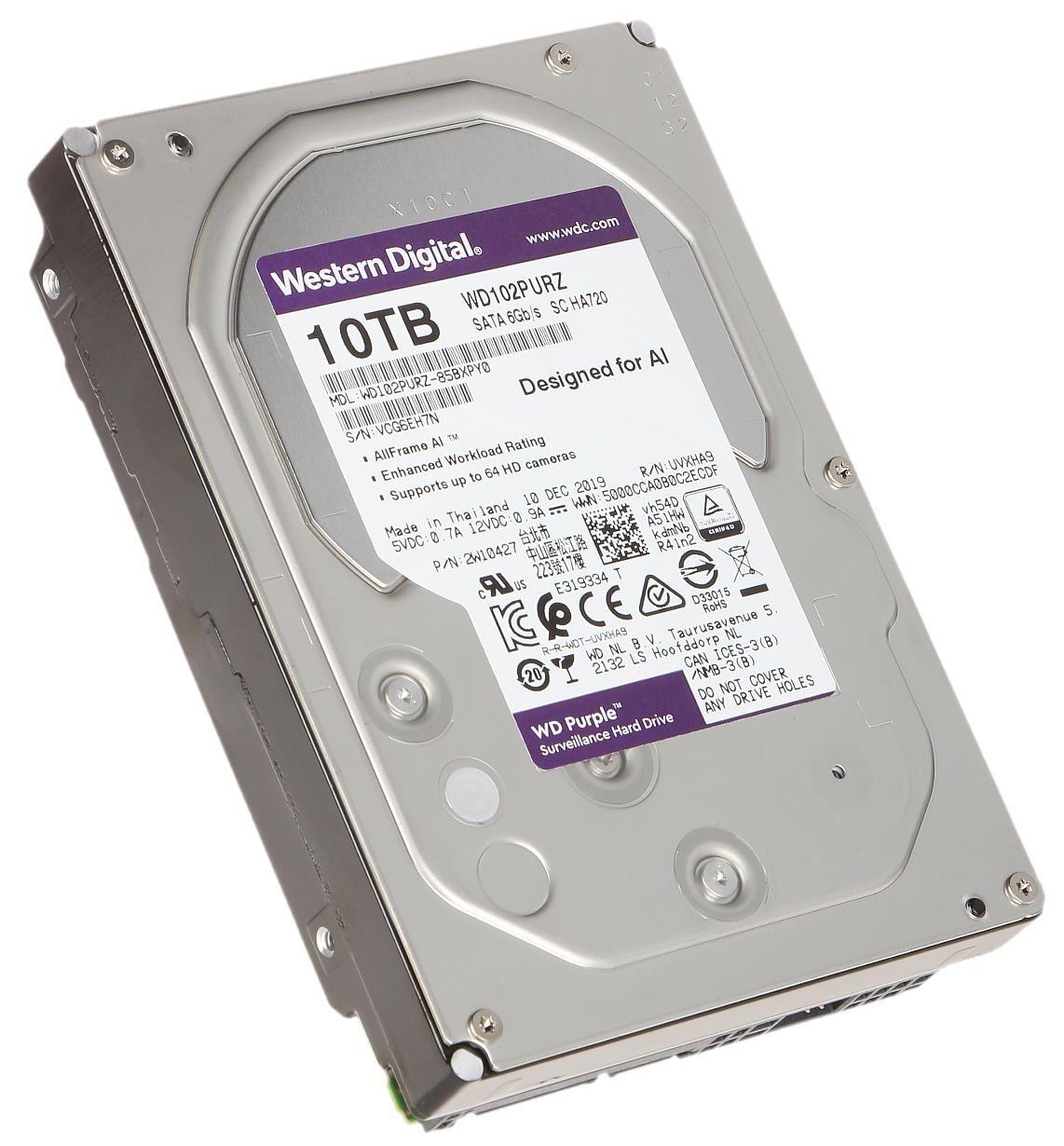WD Purple WD102PURZ 10TB 3.5″ 7x24 Güvenlik Diski