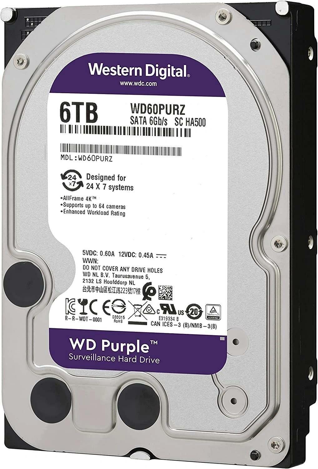 WD Purple WD63PURZ 6TB 3.5″ 7x24 Güvenlik Diski